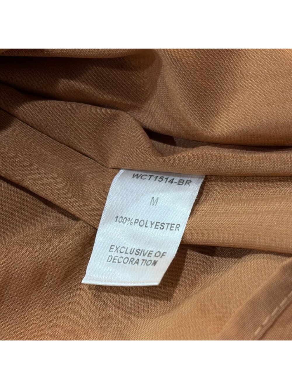 THML Satin Midi Dress Brown Leaf Print Smocked Back Tiered Strappy Size Medium - Picture 9 of 9